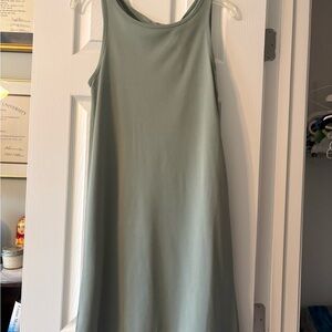 Lou and Gray Sleeveless A-Line Knit Dress in Sage Green
